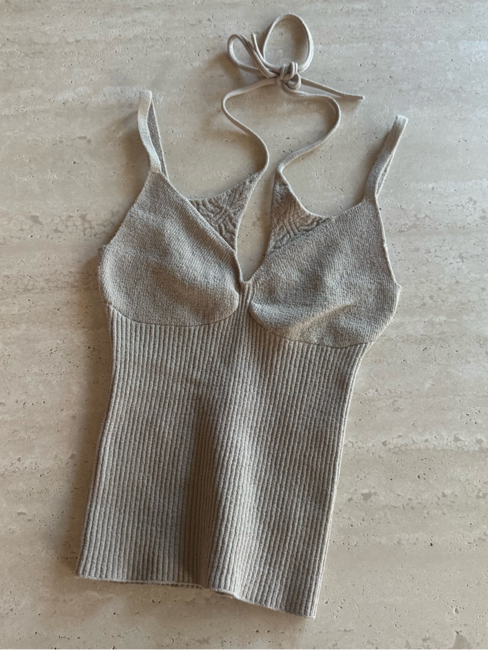 Top dressing tan crochet tank top size XS/S